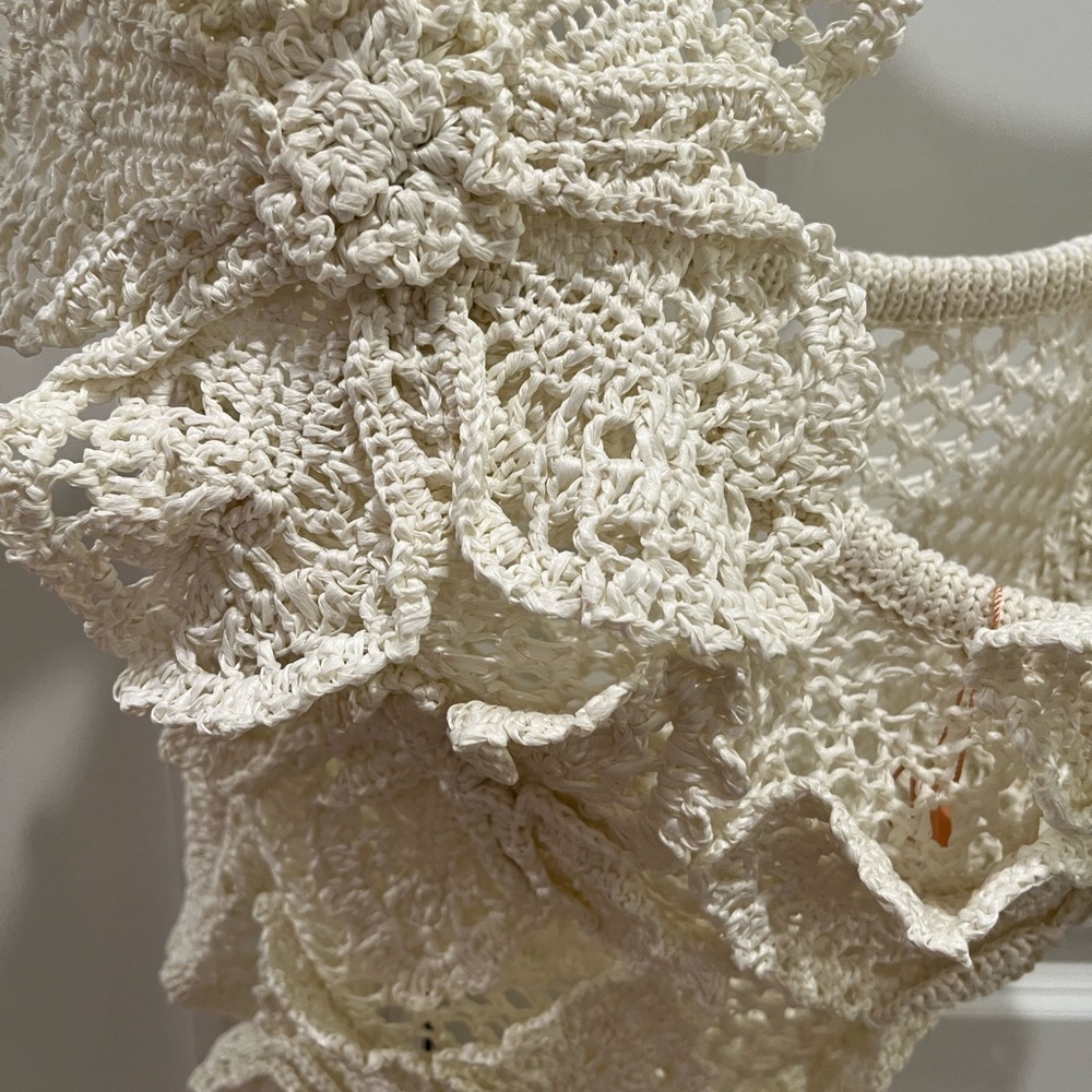 NWT Cult Gaia Nazanin Crochet Halter Top Off White M - Picture 8 of 9